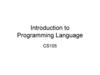 Introduction to Programming Language