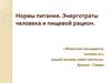 Нормы питания. Энерготраты человека и пищевой рацион