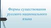 Формы существования русского национального языка