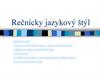 Rečnícky jazykový štýl