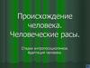 Происхождение человека. Человеческие расы