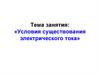 Условия существования электрического тока