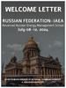 Welcome letter. Russian Federation - IAEA