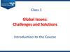 Global Issues: Challenges and Solutions