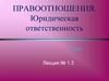 Правоотношения. Юридическая ответственность