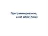Программирование, цикл while