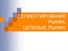 Сегментирование рынка. Целевые рынки