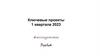 Ключевые проекты. 1 квартала 2023