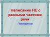 Написание НЕ с разными частями речи. Повторение