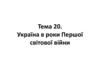 Україна в роки Першої світової війни. Тема 20