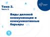 Виды деловой коммуникации и коммуникативные барьеры  (тема 2.2)