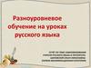 Разноуровневое обучение на уроках русского языка