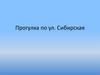 Прогулка по ул. Сибирская
