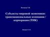 Субъекты мировой экономики: транснациональные компании / корпорации (ТНК). Лекция 11-14
