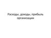 Расходы, доходы, прибыль организации