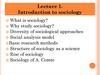 Introduction to sociology. Lecture 1