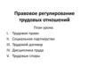 Правовое регулирование трудовых отношений