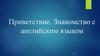 Приветствие. Знакомство с английским языком