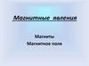 Магнитные явления. Магниты. Магнитное поле
