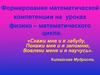 Формирование математической компетенции на уроках физико-математического цикла