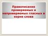 Правописание проверяемых и непроверяемых гласных в корне слова