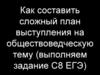 Как составить сложный план выступления на обществоведческую тему (выполняем задание С8 ЕГЭ)