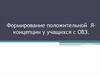 Формирование положительной Яконцепции у учащихся с ОВЗ