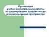 Организация учебно-воспитательной работы по формированию толерантности в поликультурном пространстве