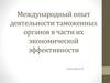 Международный опыт деятельности таможенных органов в части их экономической эффективности