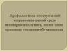 Профилактика преступлений и правонарушений среди несовершеннолетних. Воспитание правового сознания обучающихся