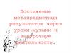 Достижение метапредметных результатов через уроки музыки и внеурочную деятельность