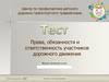 Тест "Права, обязанности и ответственность участников дорожного движения"