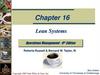 Lean Systems. Chapter 16