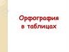 Орфография в таблицах
