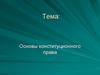 Основы конституционного права