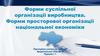 Форми суспільної організації виробництва. Форми просторової організації національної економіки