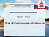 Защита права собственности. Тема 14