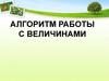 Алгоритм работы с величинами
