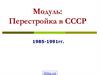 Перестройка в СССР. 1985-1991 гг