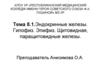 Эндокринные железы. Гипофиз. Эпифиз. Щитовидная, паращитовидные железы  (тема 8.1)