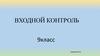 Входной контроль. 9 класс
