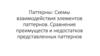 Паттерны: Схемы взаимодействия элементов паттернов. Сравнение преимуществ и недостатков представленных паттернов