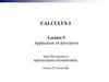 Lecture 5. Application of derivatives