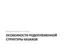 Особенности родоплеменной структуры казахов