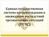 Единая государственная система предупреждения и ликвидации последствий чрезвычайных ситуаций (РСЧС)