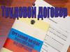 Трудовой договор. Понятие трудового договора, его виды
