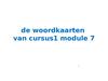 De woordkaarten van. Cursus 1. Module 7