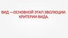 Вид —основной этап эволюции. Критерии вида