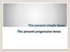 The present simple tense The present progressive tense