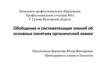 Обобщение и систематизация знаний об основных понятиях органической химии